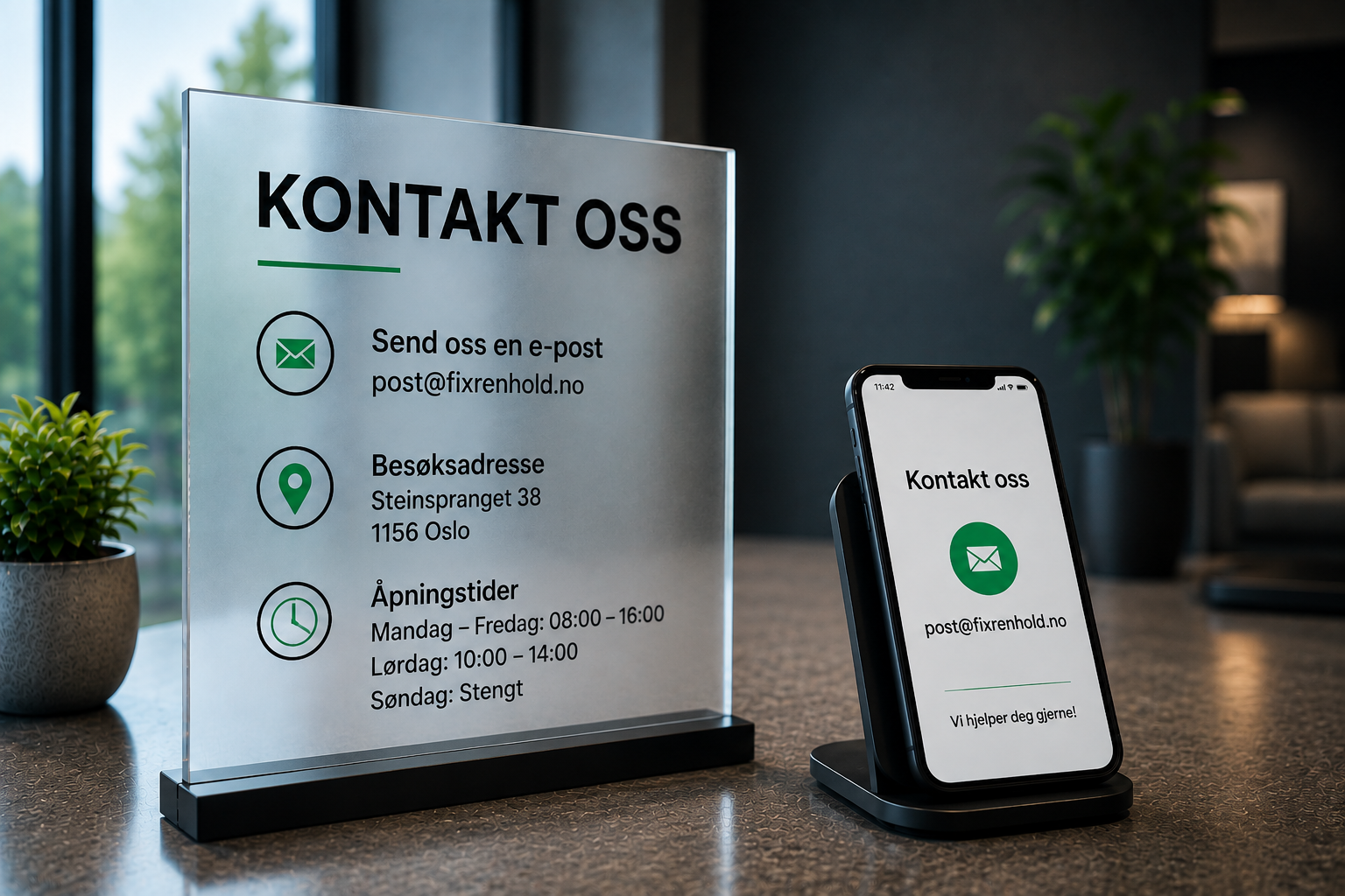 Kontakt Oslokontorvask for tilbud på kontorvask i Oslo